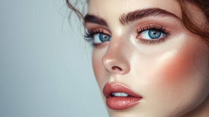 Fototapeta premium A woman with blue eyes and red hair