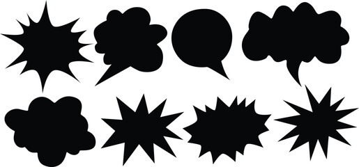 Comic Boom Silhouette Vector with Speech Bubbles for Vintage Inspired Artwork