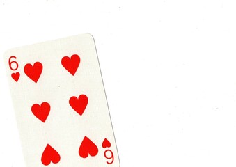 A playing card with white space for text or copy on a white background.