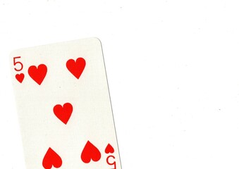 A playing card with white space for text or copy on a white background.