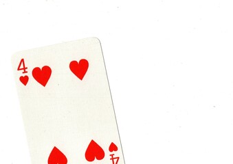A playing card with white space for text or copy on a white background.