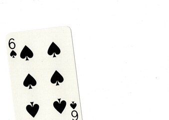 A playing card with white space for text or copy on a white background.