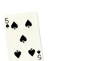 A playing card with white space for text or copy on a white background.