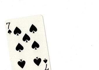 A playing card with white space for text or copy on a white background.
