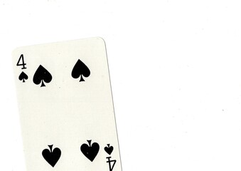 A playing card with white space for text or copy on a white background.