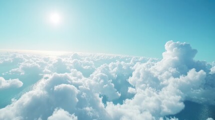 Beautiful White Clouds Floating Gently Across a Vibrant Sky