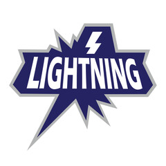 text lightning  powerful symbol geometric design logo vector