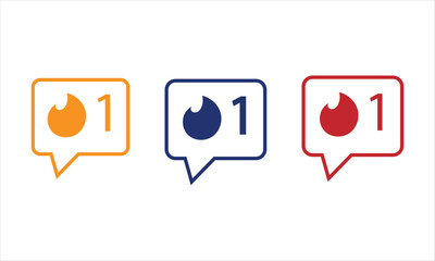 Flame Flat Icon for one like . Pixel Perfect. For Mobile and Web.