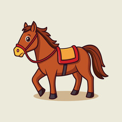 Fototapeta premium Horse Racing Cartoon Icon Illustration