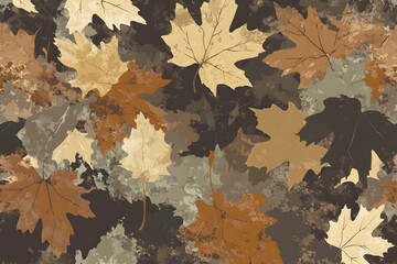 Seasonal Woodland Camouflage Seamless Pattern in Earth Tones