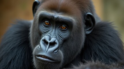 Obraz premium Serene Gorilla Portrait: A Moment of Peace