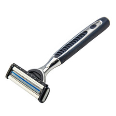 Obraz premium Classic Safety Razor with Blade: Perfect for Traditional Shaving, Grooming, Men's Care, Vintage Barber Tools, and Personal Hygiene Concepts.