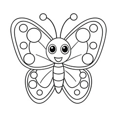 Coloring page Butterfly vector illustration