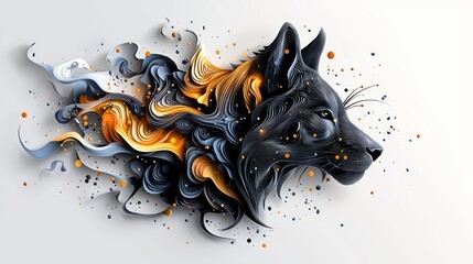 A Beautiful Artistic Representation of a Wolfs Head Design