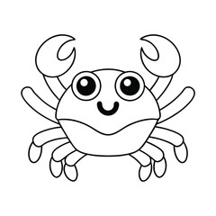 Coloring page Crab vector illustration