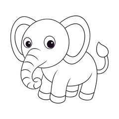 Coloring page Elephant vector illustration