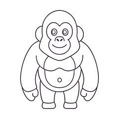 Coloring page Gorilla vector illustration