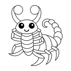 Coloring page Scorpion vector illustration
