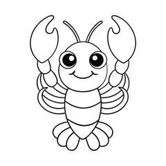 Coloring page Lobster vector illustration