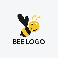 organic natural honey bee logo design vector