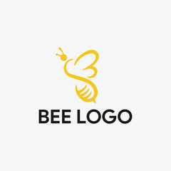 organic natural honey bee logo design vector