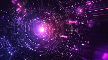 Dynamic abstract purple tech background with modern patterns digital space graphic design futuristic environment close-up view