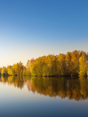 Beautiful lake with trees in the background