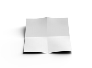 3d rendered image of a A4 bented sheet of a paper isolated on a transparent background