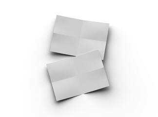 3d rendered image of a A4 bented sheet of a paper isolated on a transparent background