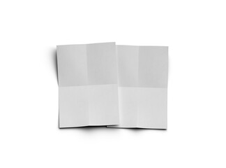 3d rendered image of a A4 bented sheet of a paper isolated on a transparent background