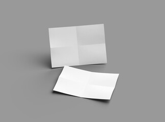 3d rendered image of a A4 bented sheet of a paper isolated on a light background