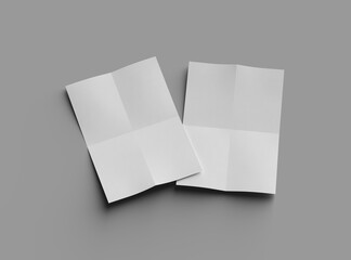 3d rendered image of a A4 bented sheet of a paper isolated on a light background