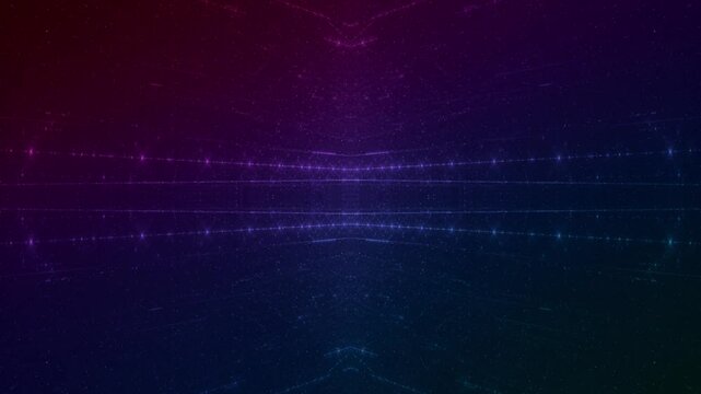 energievoll leuchtende Lichtpunkte bewegen sich langsam Richtung Zentrum, digitaler Datentransfer, Algorithmus, Internet, Datenfluss, Geschwindigkeit, Wandel, Austausch, violett, pink

