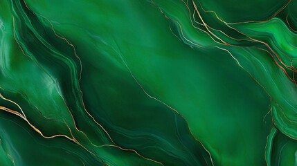 Emerald green resin swirl texture with gold accents, fluid abstract pattern, minimalistic background, glossy marbled design, copy space for text, luxurious artistic vibe