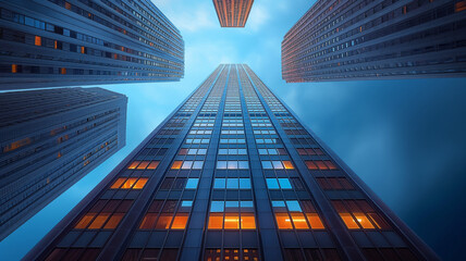 skyscrapers  and modern office buildings