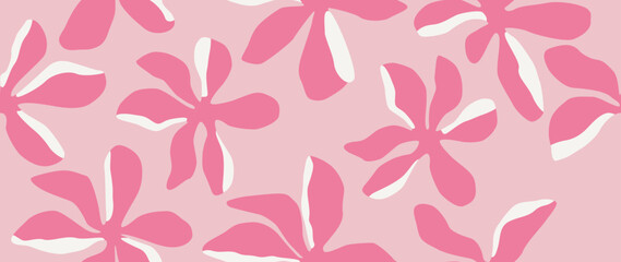 Vector seamless background. Minimalistic abstract floral pattern. Modern print on light background. Perfect for textile design, screensavers, covers, cards, invitations and posters. © TA Sydoruk