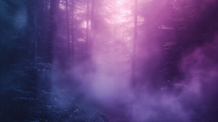 fog  and sunrise in the forest abstract light background