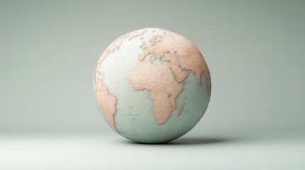 Globe displaying the continents and oceans on a soft colored background with subtle textures and tones