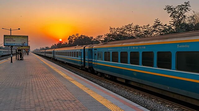 Sunset Train Station Platform