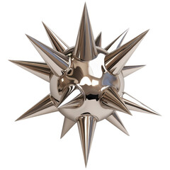 Abstract star model features sharp metal spikes for striking visual appeal in modern design