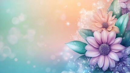 Obraz premium Beautiful background template made of Spring flowers.