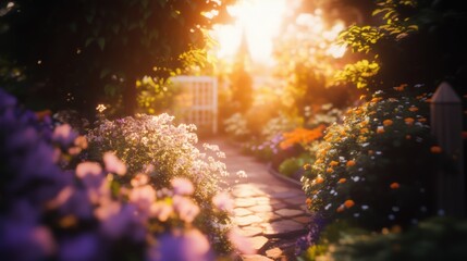 Beautiful colorful wild flowers in Spring.