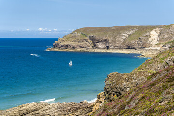 beach of Anse du Croc region of Cap Fréhel, Brittany, France