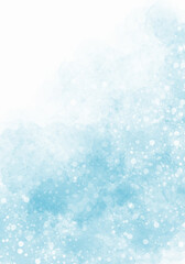 Abstract baby blue watercolor background. Watercolor background for invitations, cards, posters. Texture, abstract background, color splashing