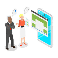 3D Isometric Flat Vector Illustration of Walk-in Closet, Wardrobe Room. Item 1