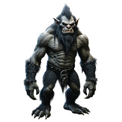 dark fantasy troll goblin isolated on transparent background