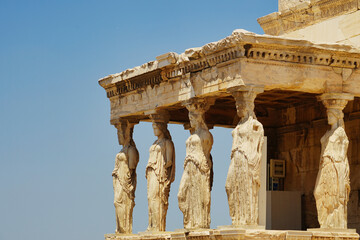 Caryatids of the Erechtheion on the Acropolis in Athens