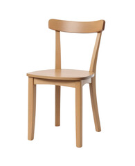 Classic Wooden Chair with Simple and Elegant Design, Perfect for Dining and Home Decor, Offering Comfort and Durability, Isolated on Transparent and White Background