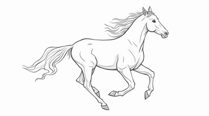 Galloping Horse Single-Line Drawing