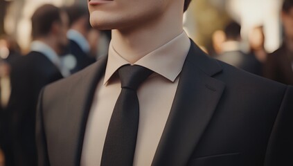 Fototapeta premium ビジネスパーティーでの男性のスーツ姿と洗練された雰囲気